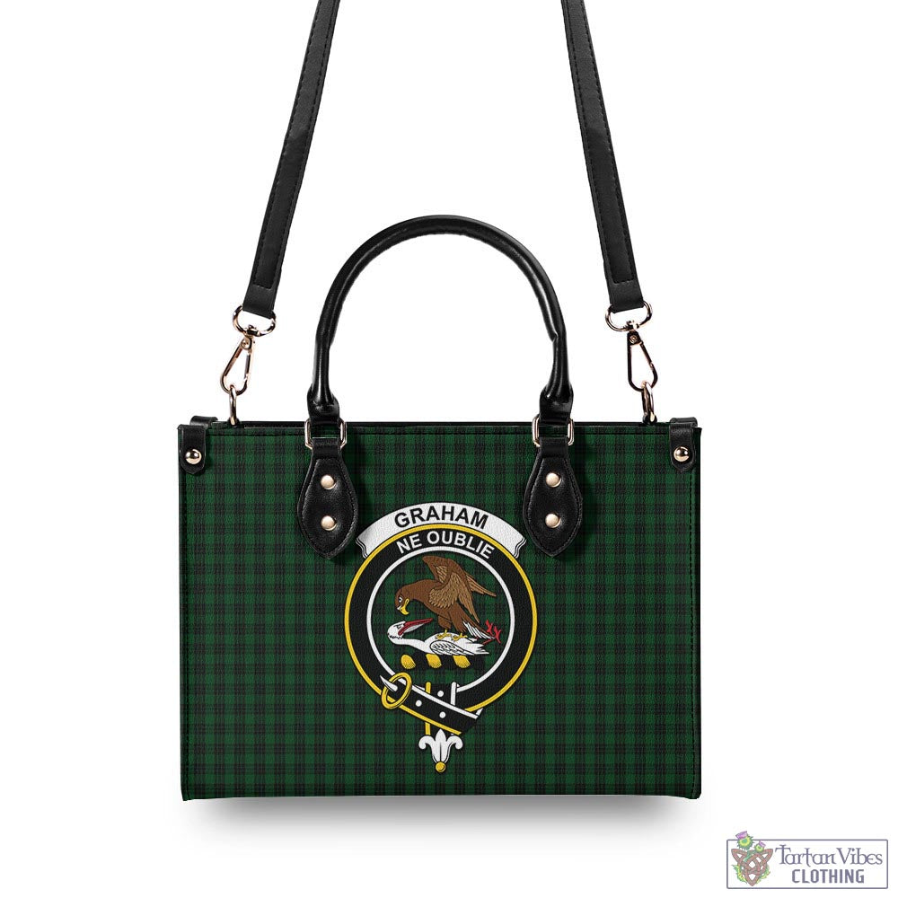 Tartan Vibes Clothing Graham Tartan Luxury Leather Handbags with Family Crest