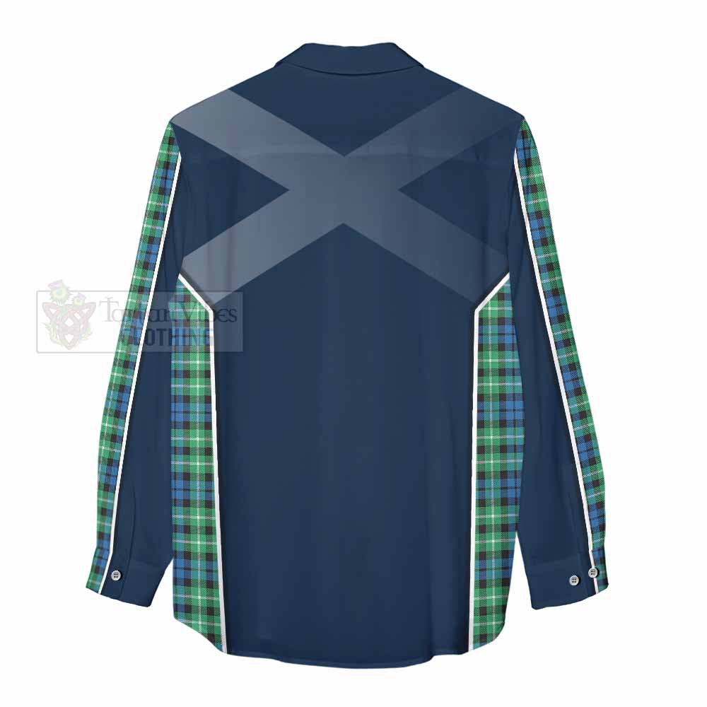 Tartan Vibes Clothing Graham Tartan Women's Casual Shirt with Family Crest and Lion Rampant Vibes Sport Style