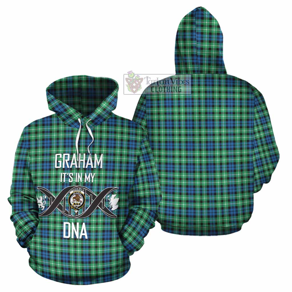 Tartan Vibes Clothing Graham Tartan Cotton Hoodie with Family Crest DNA In Me Style