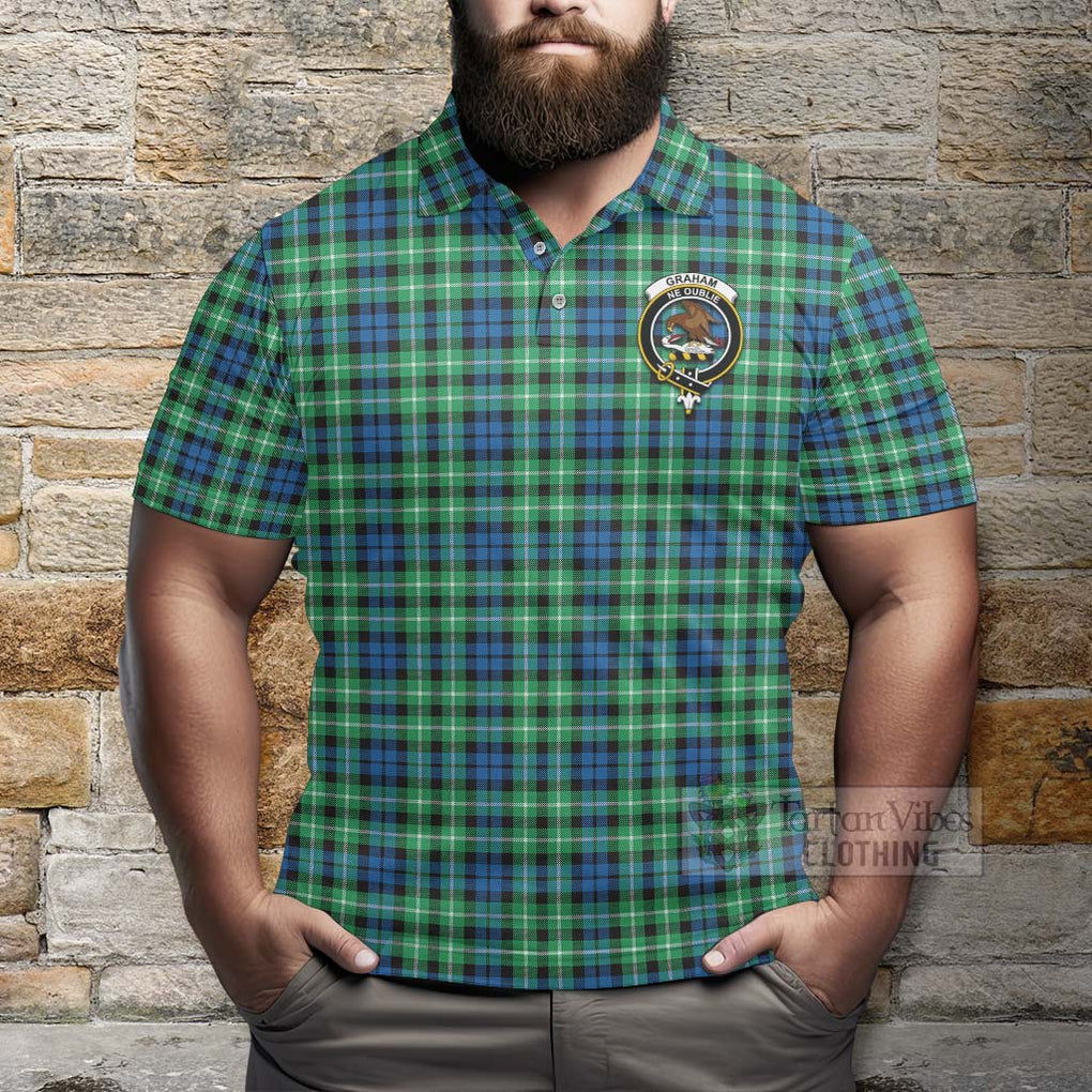 Tartan Vibes Clothing Graham Tartan Polo Shirt with Family Crest Celtic Skull Style