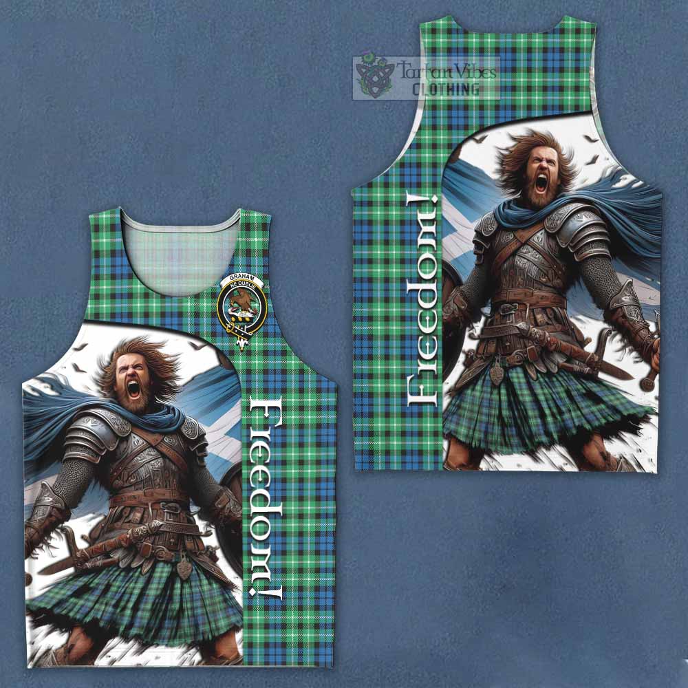 Tartan Vibes Clothing Graham Crest Tartan Men's Tank Top Inspired by the Freedom of Scottish Warrior