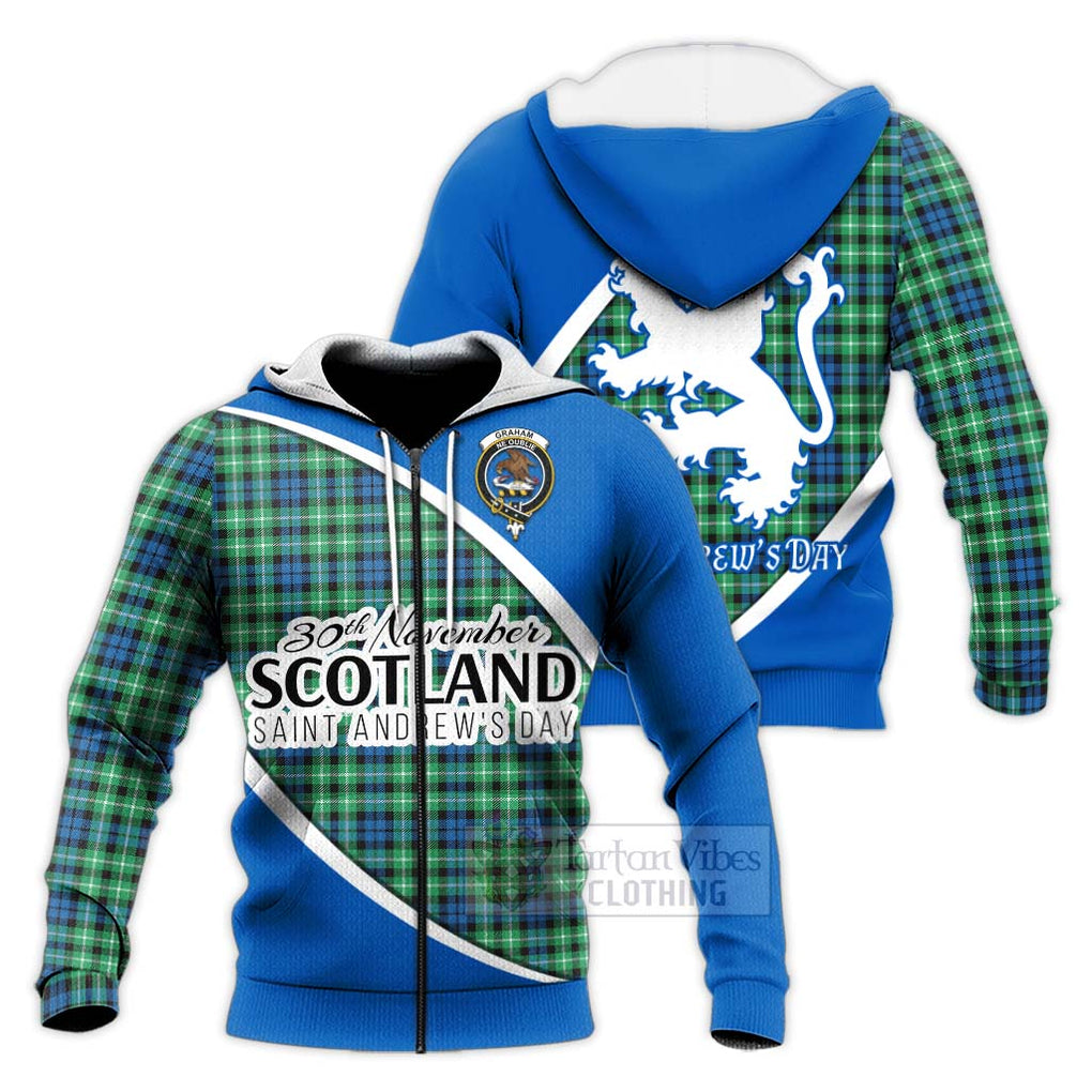 Tartan Vibes Clothing Graham Family Crest Tartan Knitted Hoodie Celebrate Saint Andrew's Day in Style