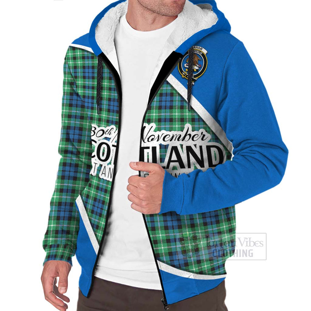 Tartan Vibes Clothing Graham Family Crest Tartan Sherpa Hoodie Celebrate Saint Andrew's Day in Style