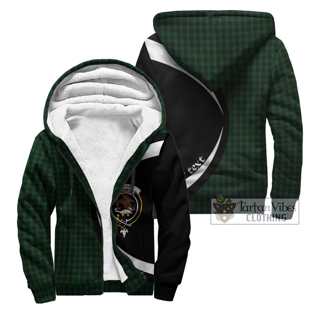 Graham Tartan Sherpa Hoodie with Family Crest Circle Style Unisex - Tartan Vibes Clothing