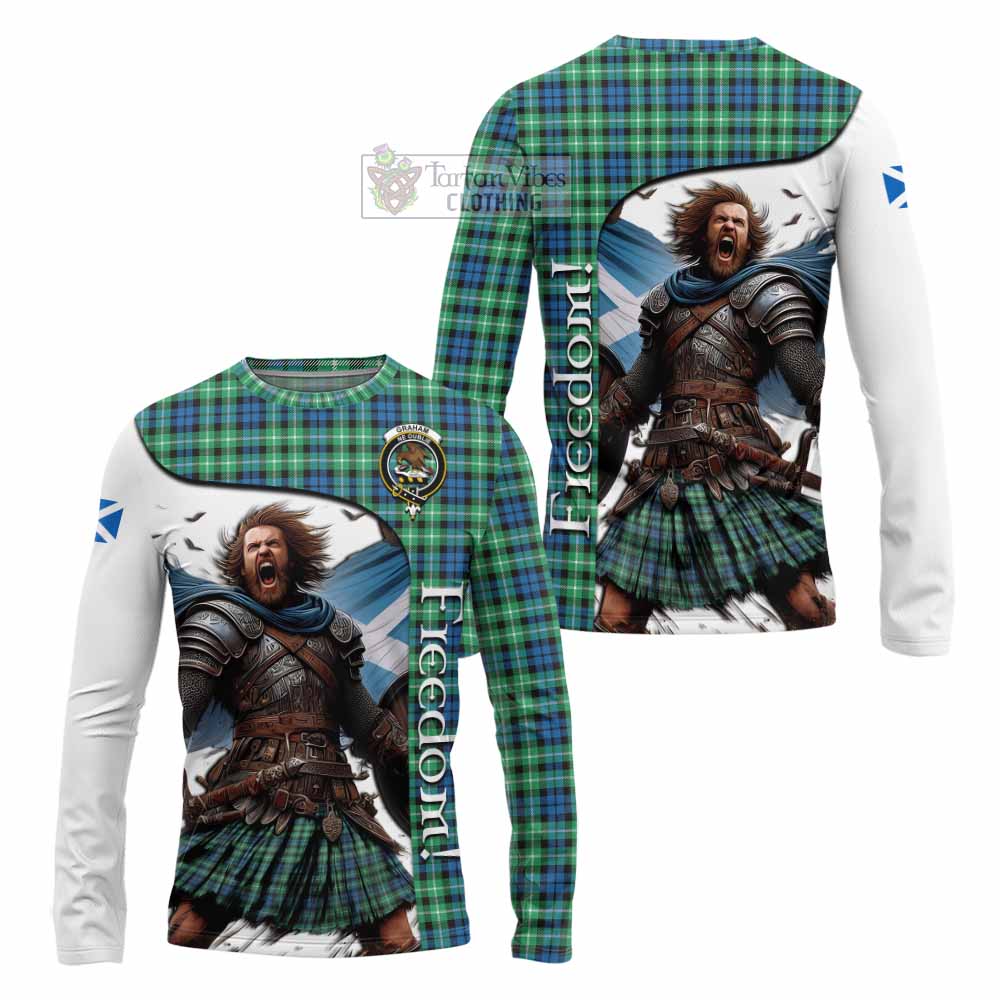 Tartan Vibes Clothing Graham Crest Tartan Long Sleeve T-Shirt Inspired by the Freedom of Scottish Warrior