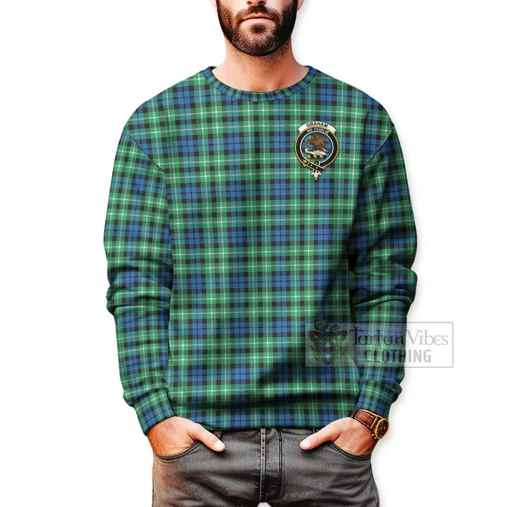 Tartan Vibes Clothing Graham Tartan Sweatshirt with Family Crest Celtic Skull Style