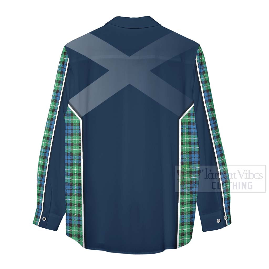 Tartan Vibes Clothing Graham Tartan Women's Casual Shirt with Family Crest and Scottish Thistle Vibes Sport Style