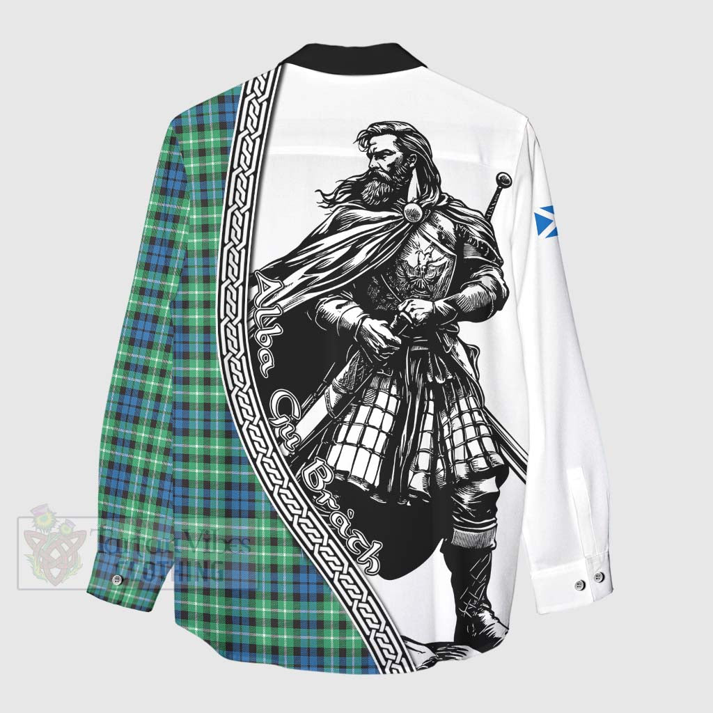 Tartan Vibes Clothing Graham Tartan Clan Crest Women's Casual Shirt with Highlander Warrior Celtic Style