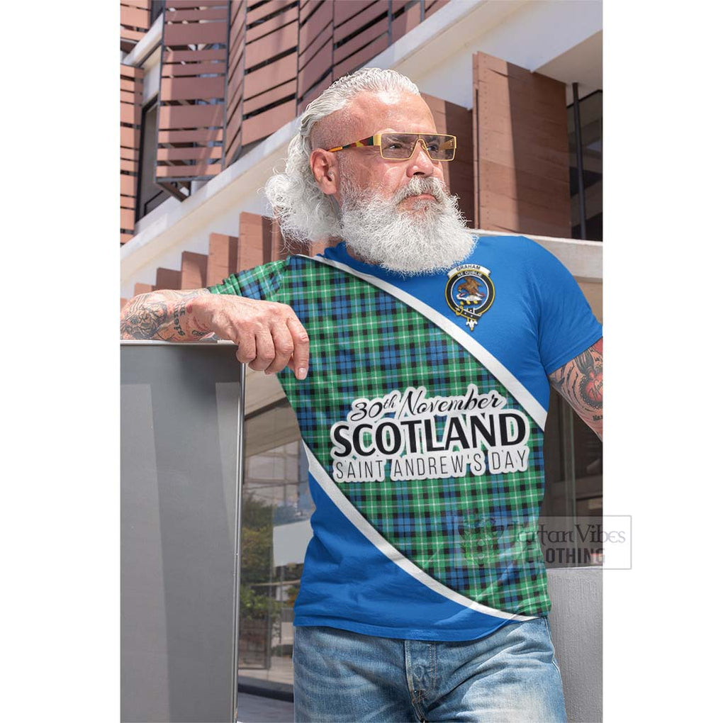 Tartan Vibes Clothing Graham Family Crest Tartan Cotton T-shirt Celebrate Saint Andrew's Day in Style