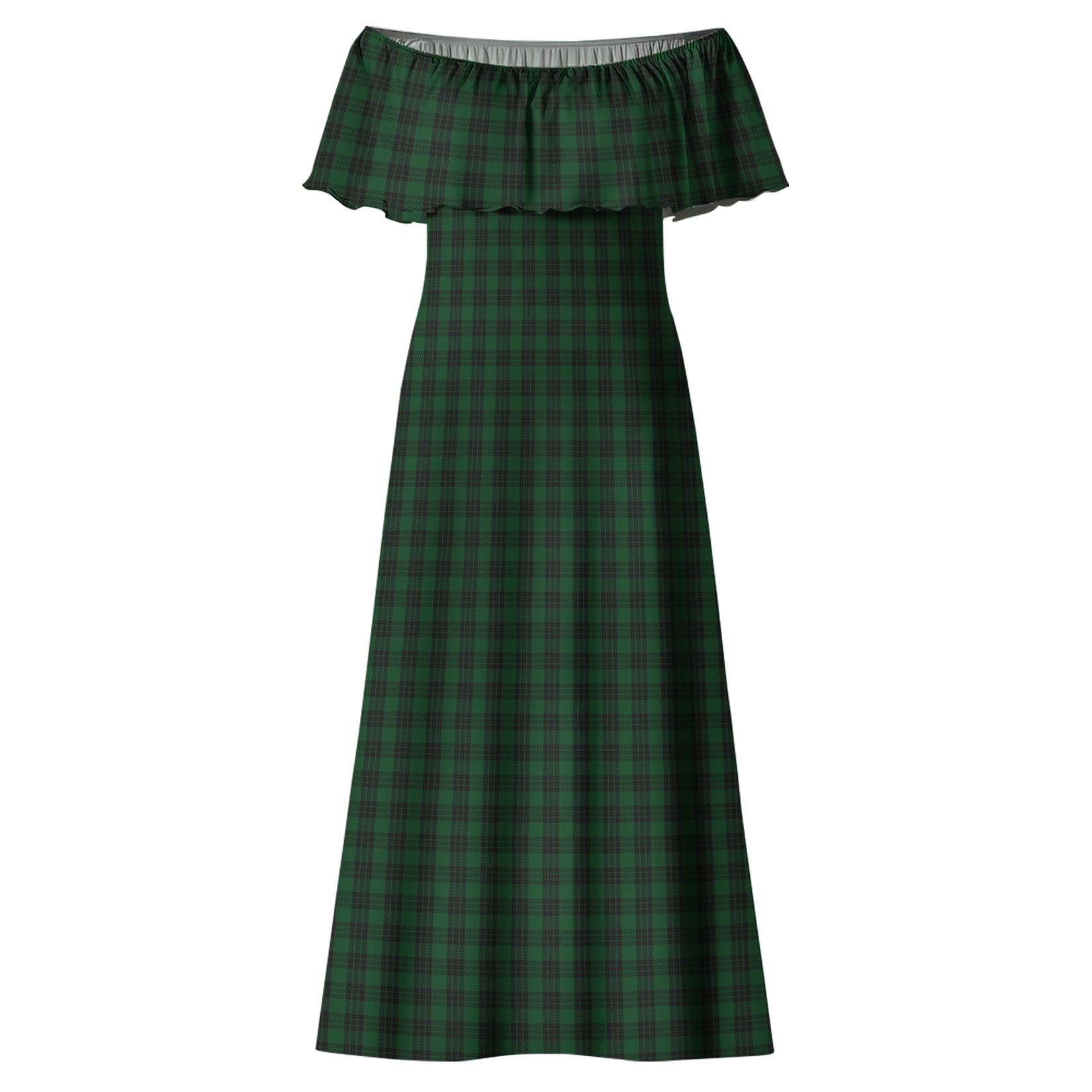 Graham Tartan Off Shoulder Long Dress - Tartanvibesclothing