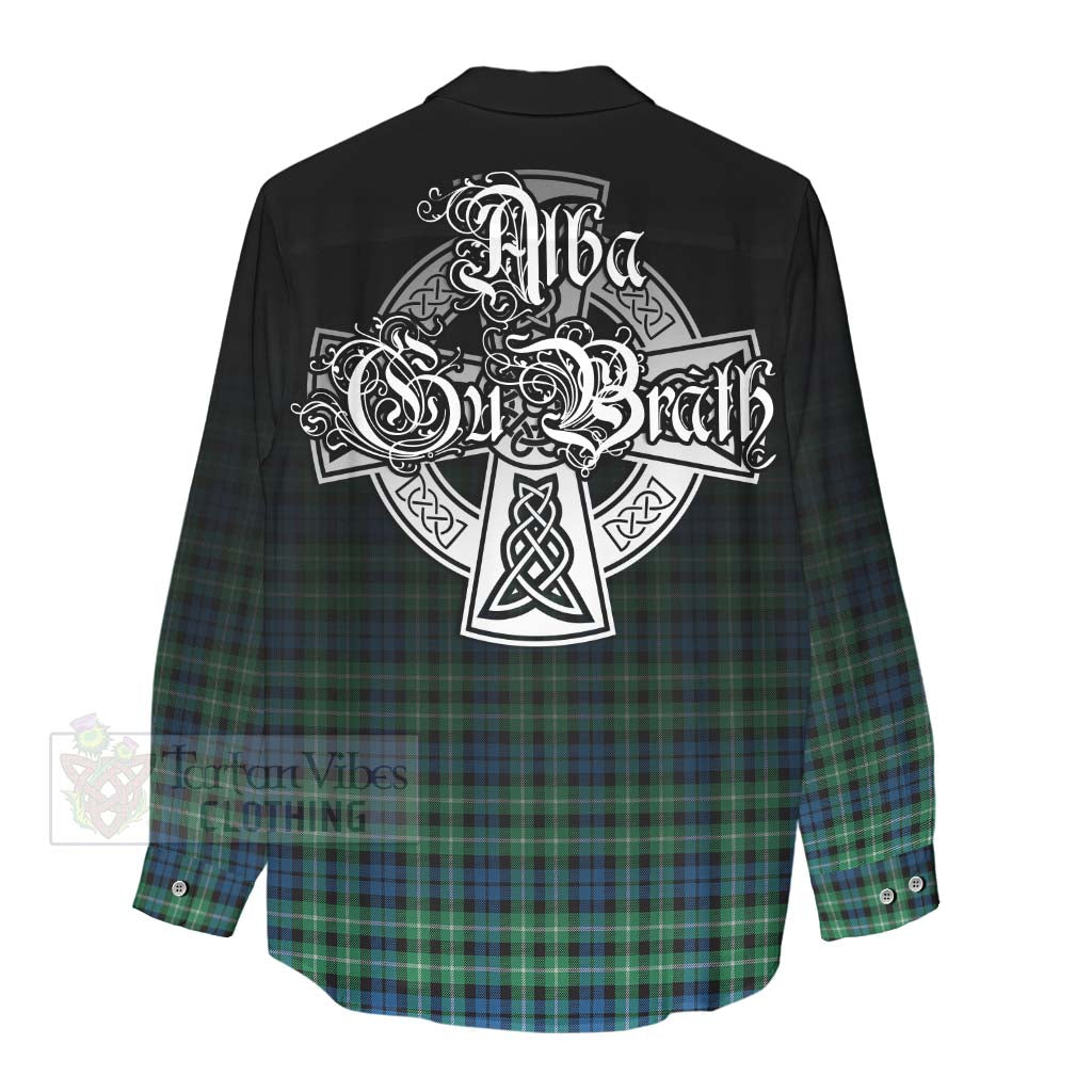 Tartan Vibes Clothing Graham Tartan Women's Casual Shirt Featuring Alba Gu Brath Family Crest Celtic Inspired