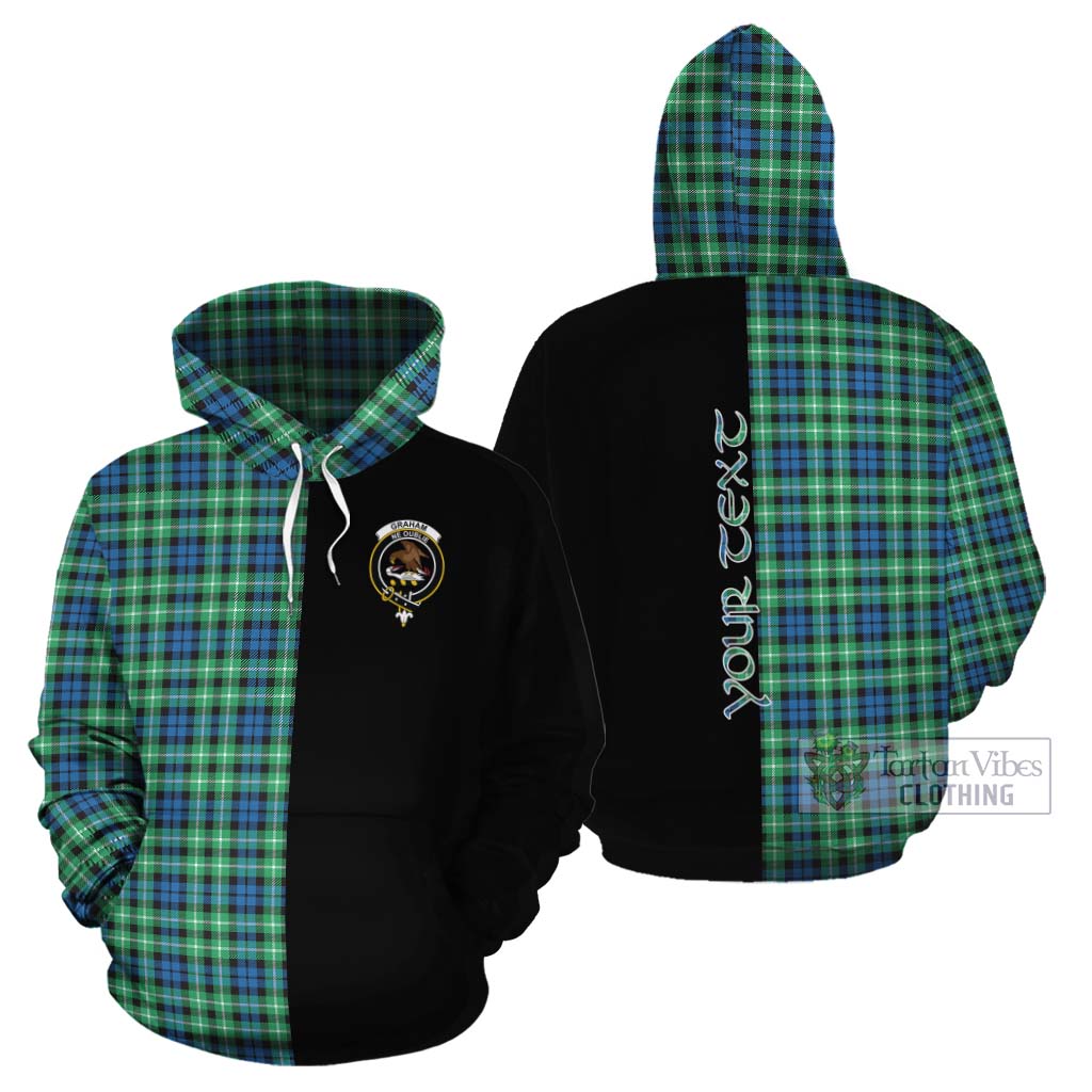 Tartan Vibes Clothing Graham Tartan Cotton Hoodie with Family Crest and Half Of Me Style