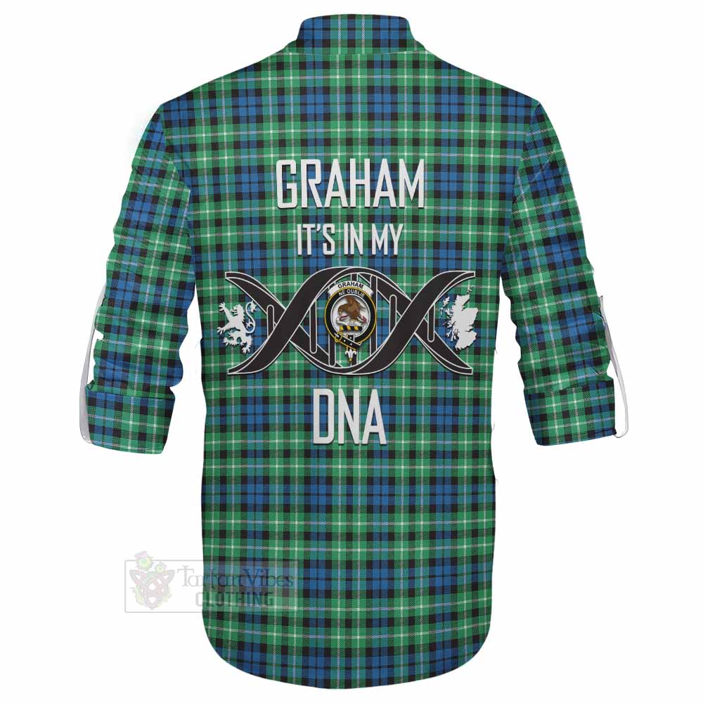 Tartan Vibes Clothing Graham Tartan Ghillie Kilt Shirt with Family Crest DNA In Me Style