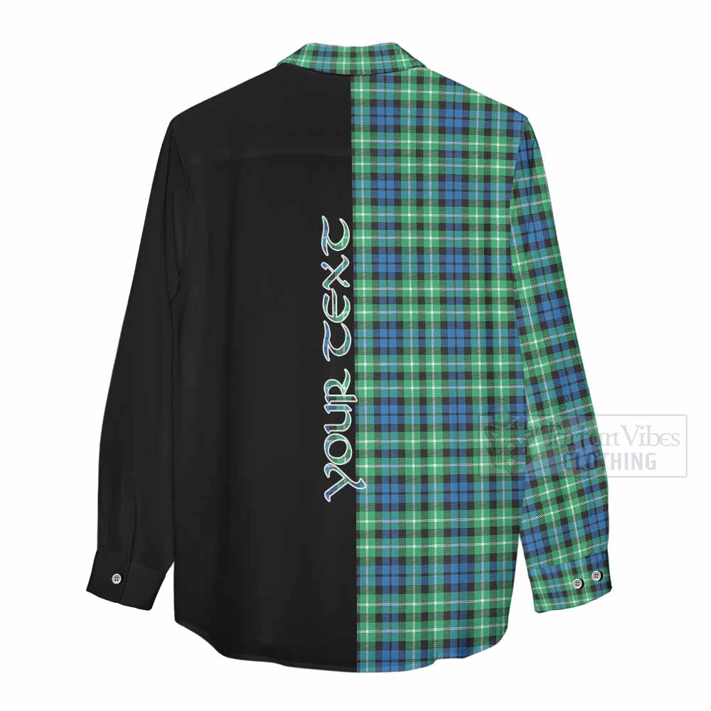 Tartan Vibes Clothing Graham Tartan Women's Casual Shirt with Family Crest and Half Of Me Style