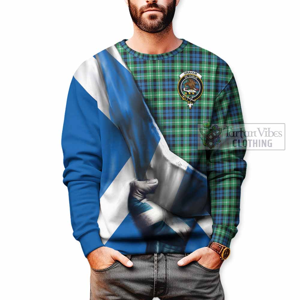 Tartan Vibes Clothing Graham Tartan Sweatshirt with Family Crest Scotland Patriotic Style