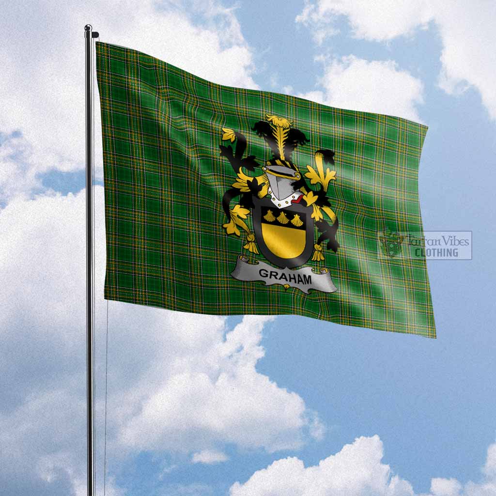 Tartan Vibes Clothing Graham Irish Clan Flag with Coat of Arms