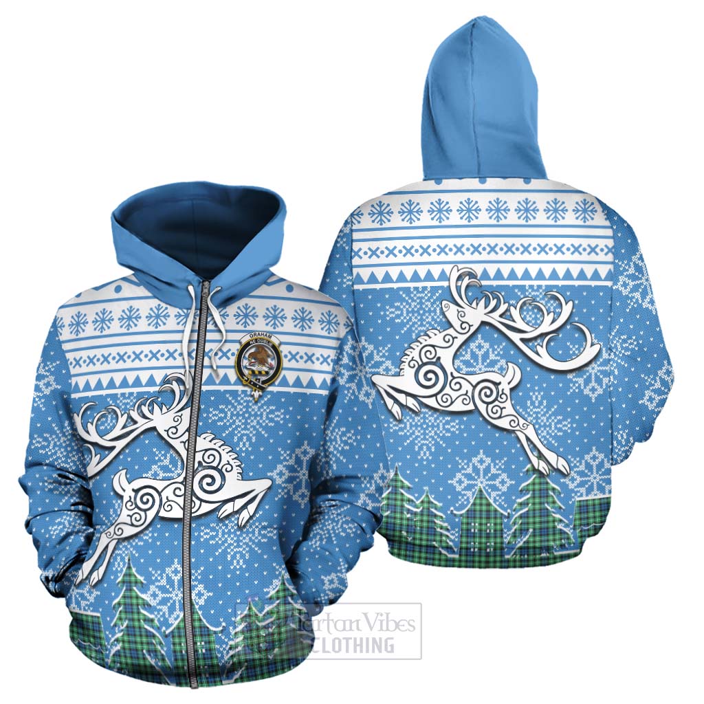 Tartan Vibes Clothing Graham Clan Christmas Hoodie Celtic Reindeer Style