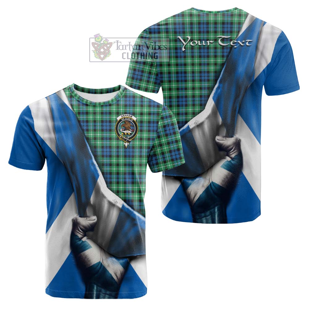 Tartan Vibes Clothing Graham Tartan Cotton T-shirt with Family Crest Scotland Patriotic Style