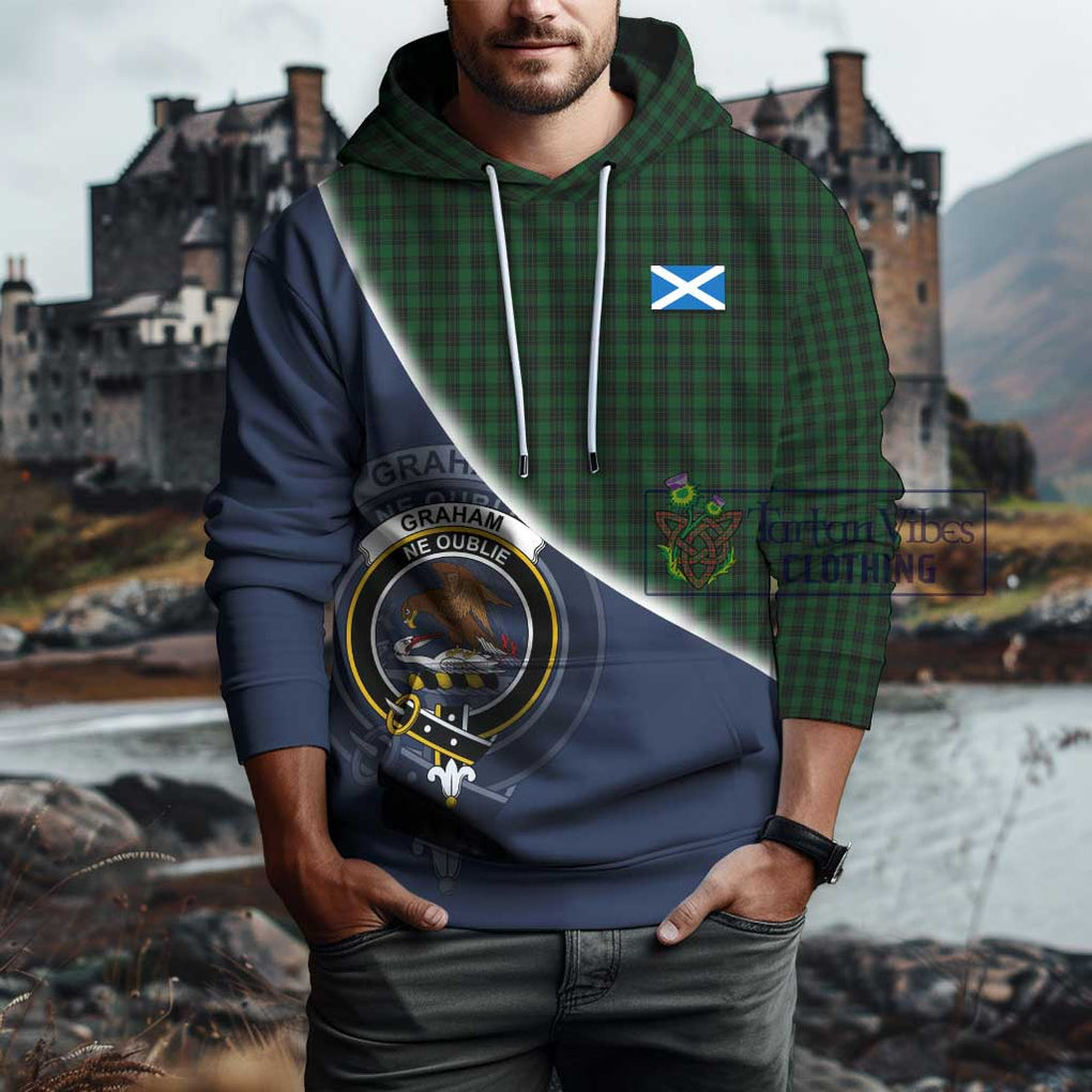 Graham Tartan Hoodie with Personalised National Flag and Family Crest Half Style - Tartanvibesclothing Shop