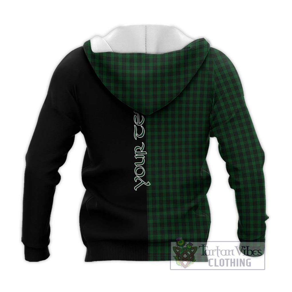 Graham Tartan Knitted Hoodie with Family Crest and Half Of Me Style - Tartanvibesclothing Shop