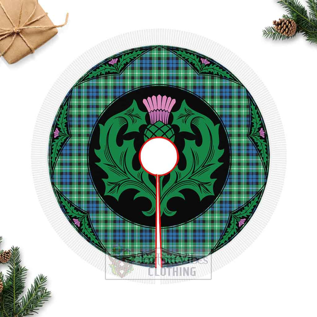 Tartan Vibes Clothing Graham Tartan Christmas Tree Skirt Scottish Thistle Style