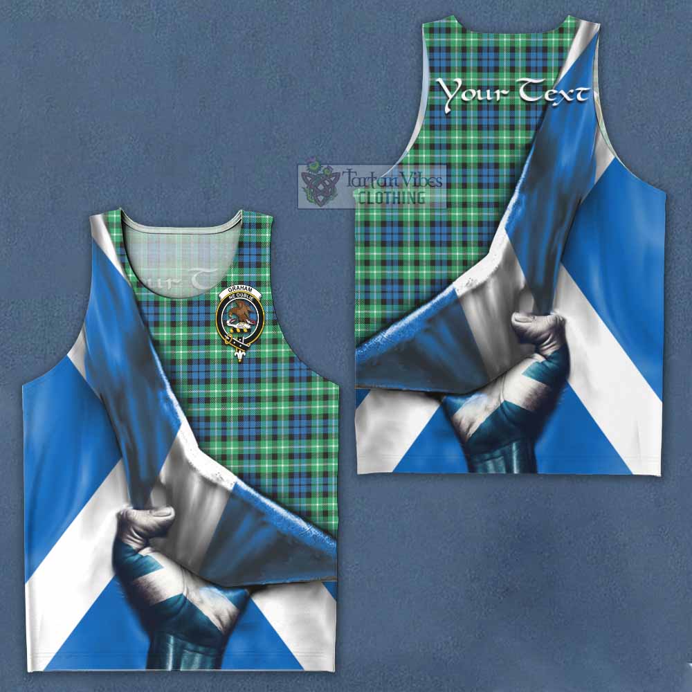 Tartan Vibes Clothing Graham Tartan Men's Tank Top with Family Crest Scotland Patriotic Style