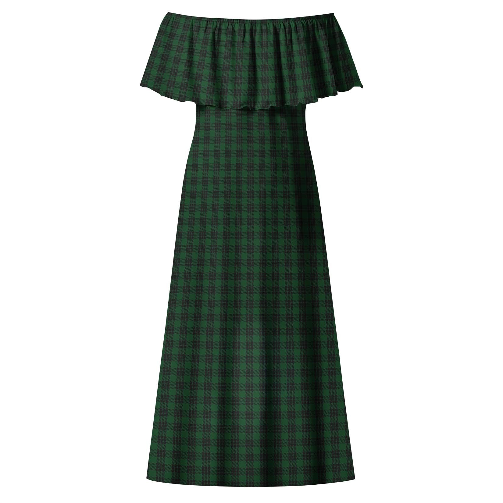 Graham Tartan Off Shoulder Long Dress - Tartanvibesclothing