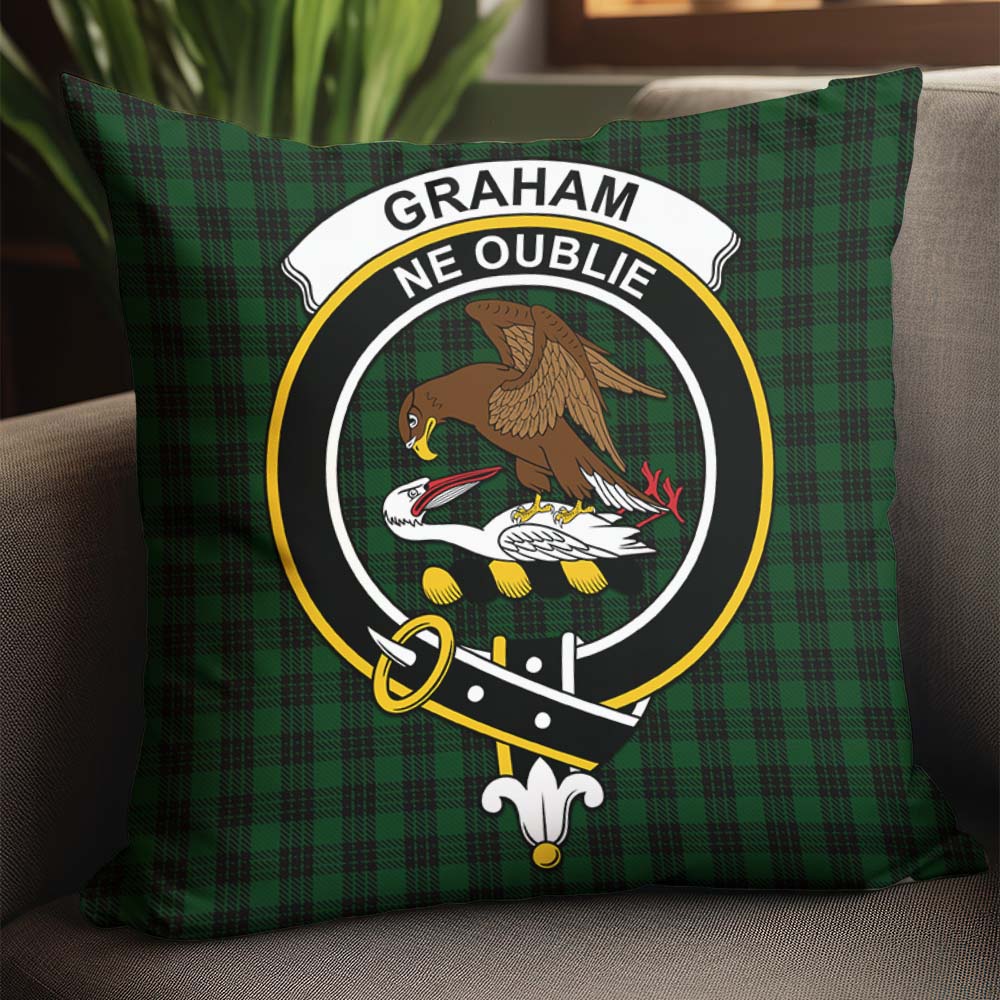 Graham Tartan Pillow Cover with Family Crest - Tartanvibesclothing