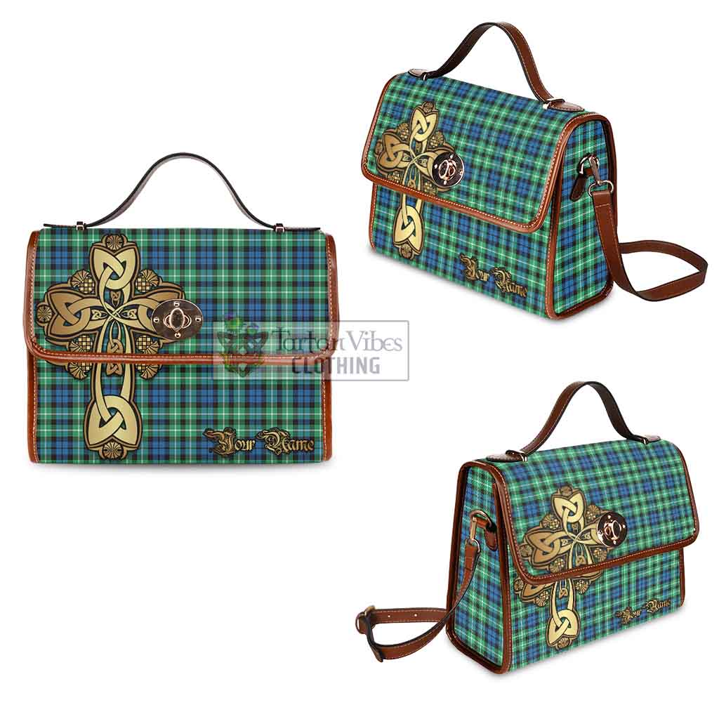 Tartan Vibes Clothing Graham Tartan Waterproof Canvas Bag Golden Thistle Celtic Cross Style