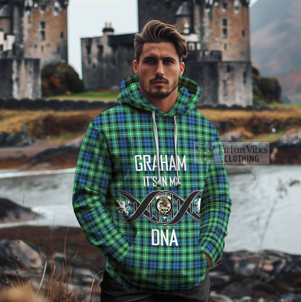 Tartan Vibes Clothing Graham Tartan Cotton Hoodie with Family Crest DNA In Me Style