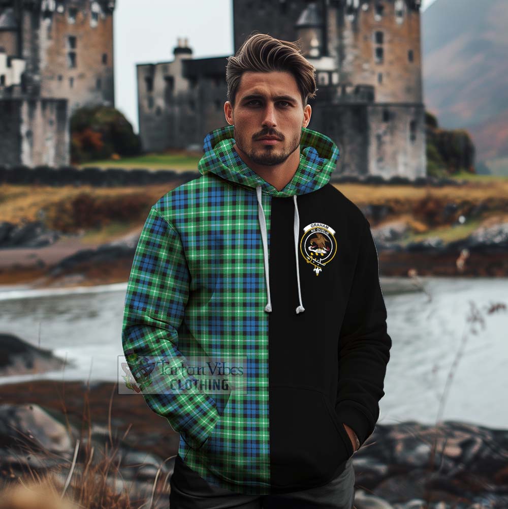 Tartan Vibes Clothing Graham Tartan Cotton Hoodie with Family Crest and Half Of Me Style