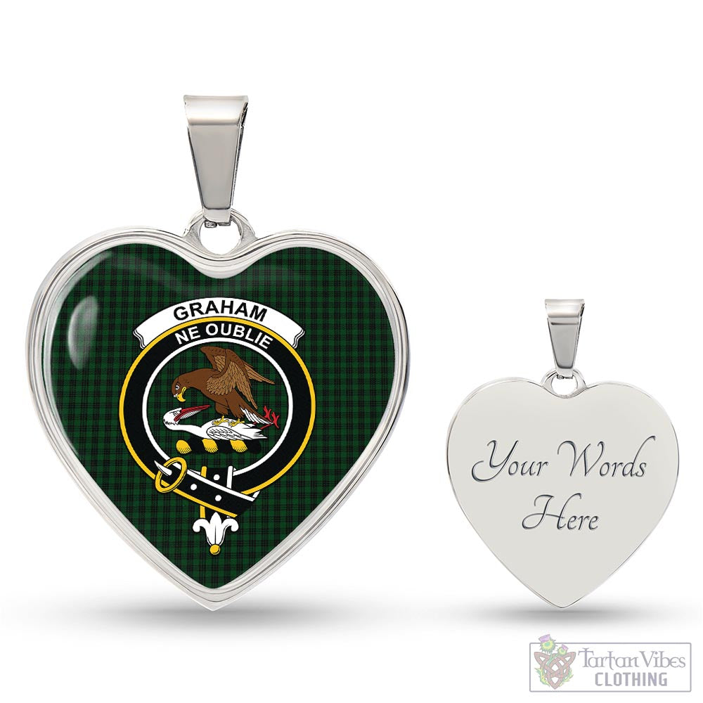 Tartan Vibes Clothing Graham Tartan Heart Necklace with Family Crest