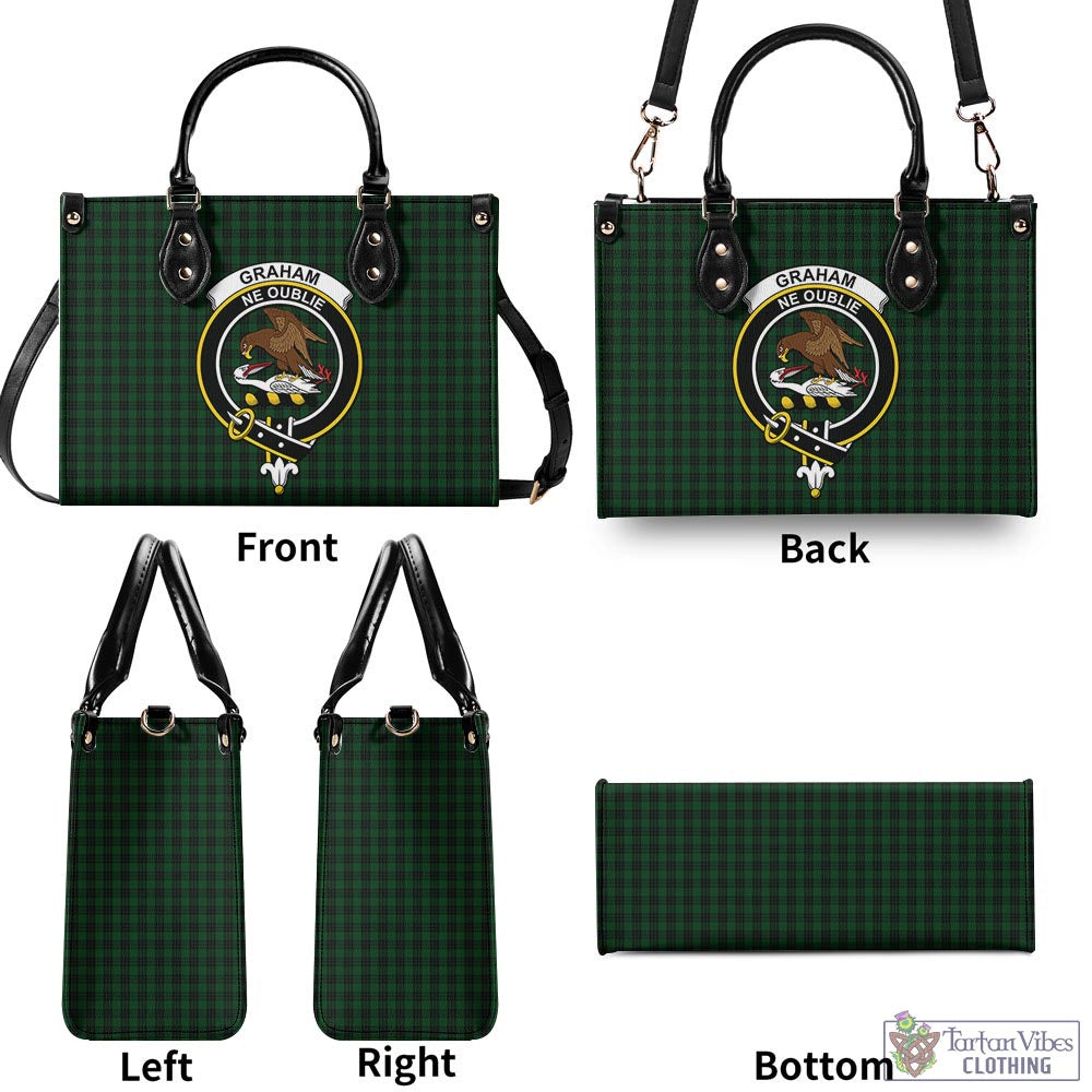 Tartan Vibes Clothing Graham Tartan Luxury Leather Handbags with Family Crest