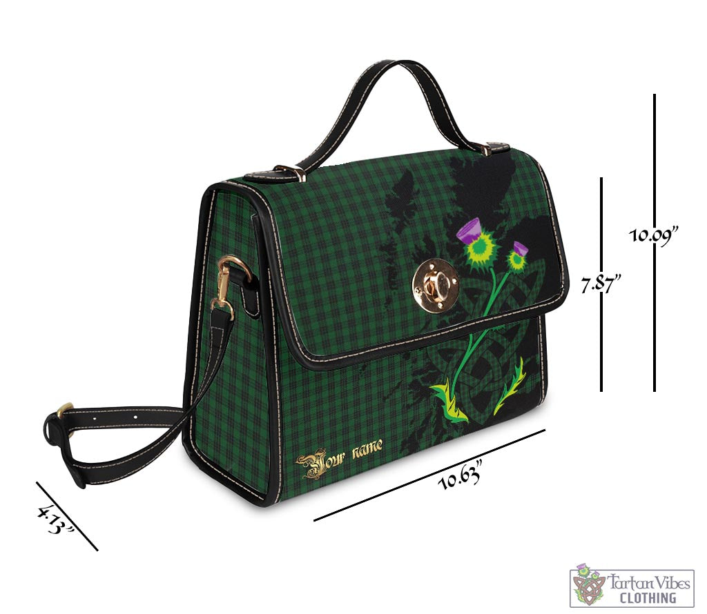 Tartan Vibes Clothing Graham Tartan Waterproof Canvas Bag with Scotland Map and Thistle Celtic Accents