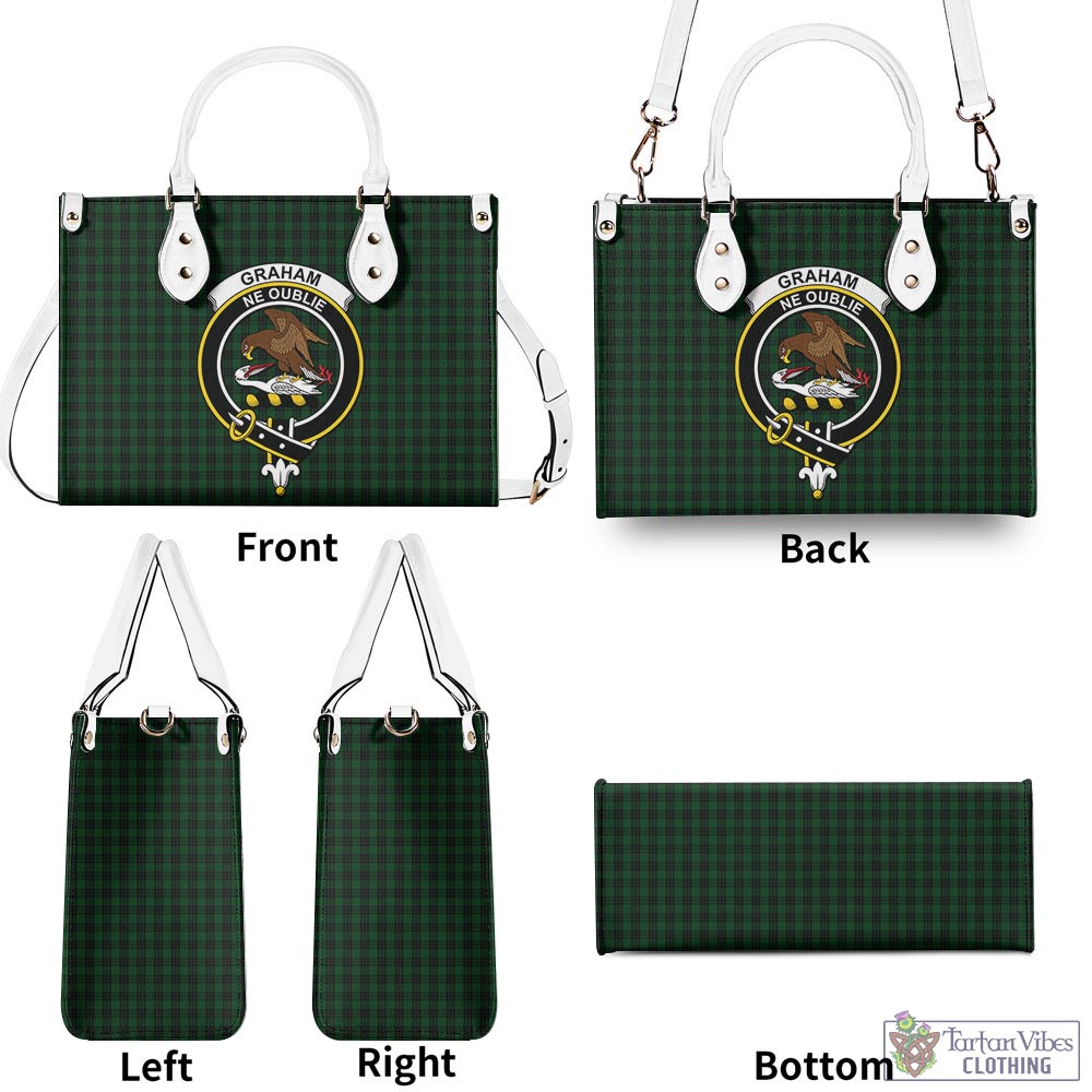 Tartan Vibes Clothing Graham Tartan Luxury Leather Handbags with Family Crest