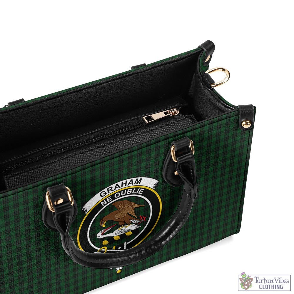 Tartan Vibes Clothing Graham Tartan Luxury Leather Handbags with Family Crest