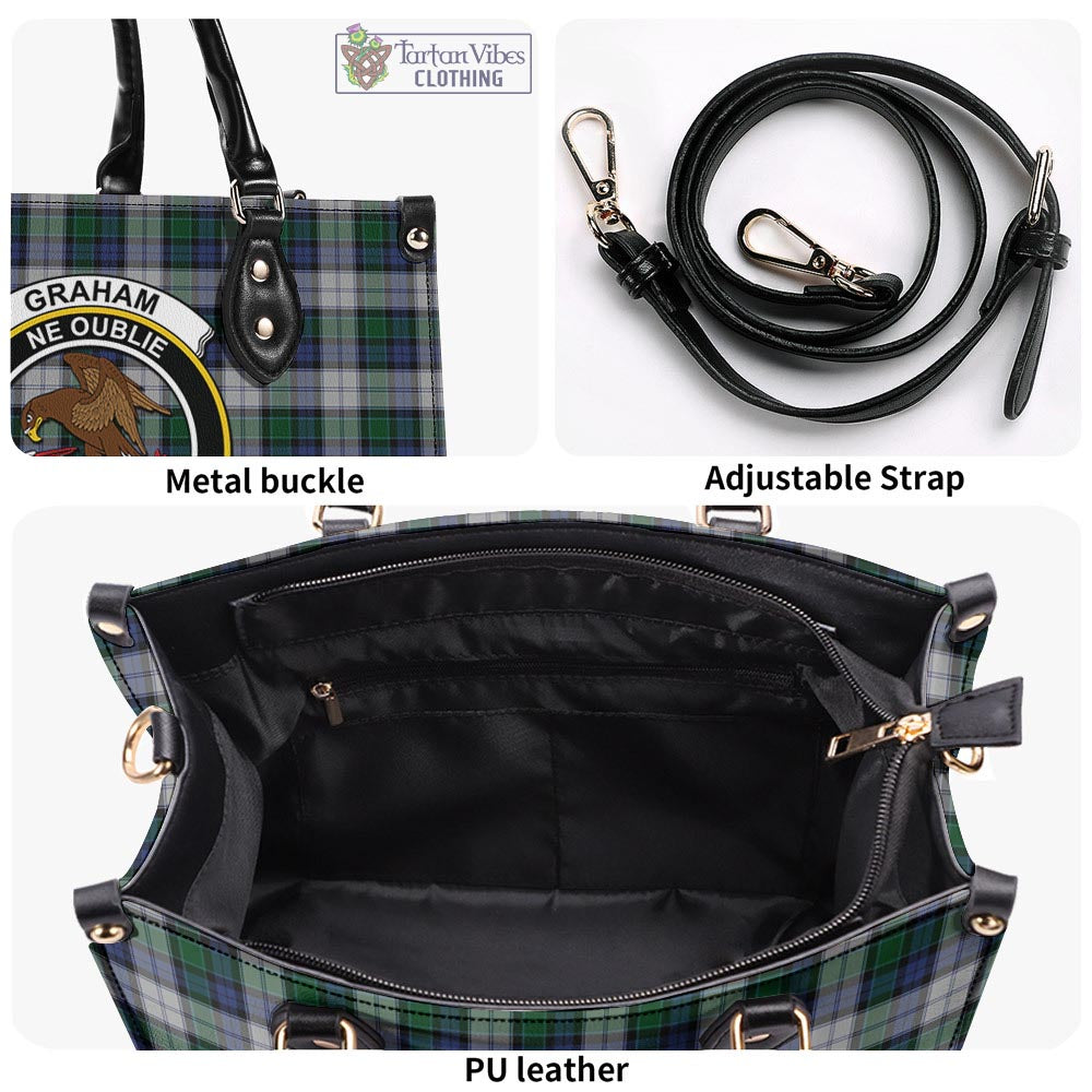 Tartan Vibes Clothing Graham Dress Tartan Luxury Leather Handbags with Family Crest