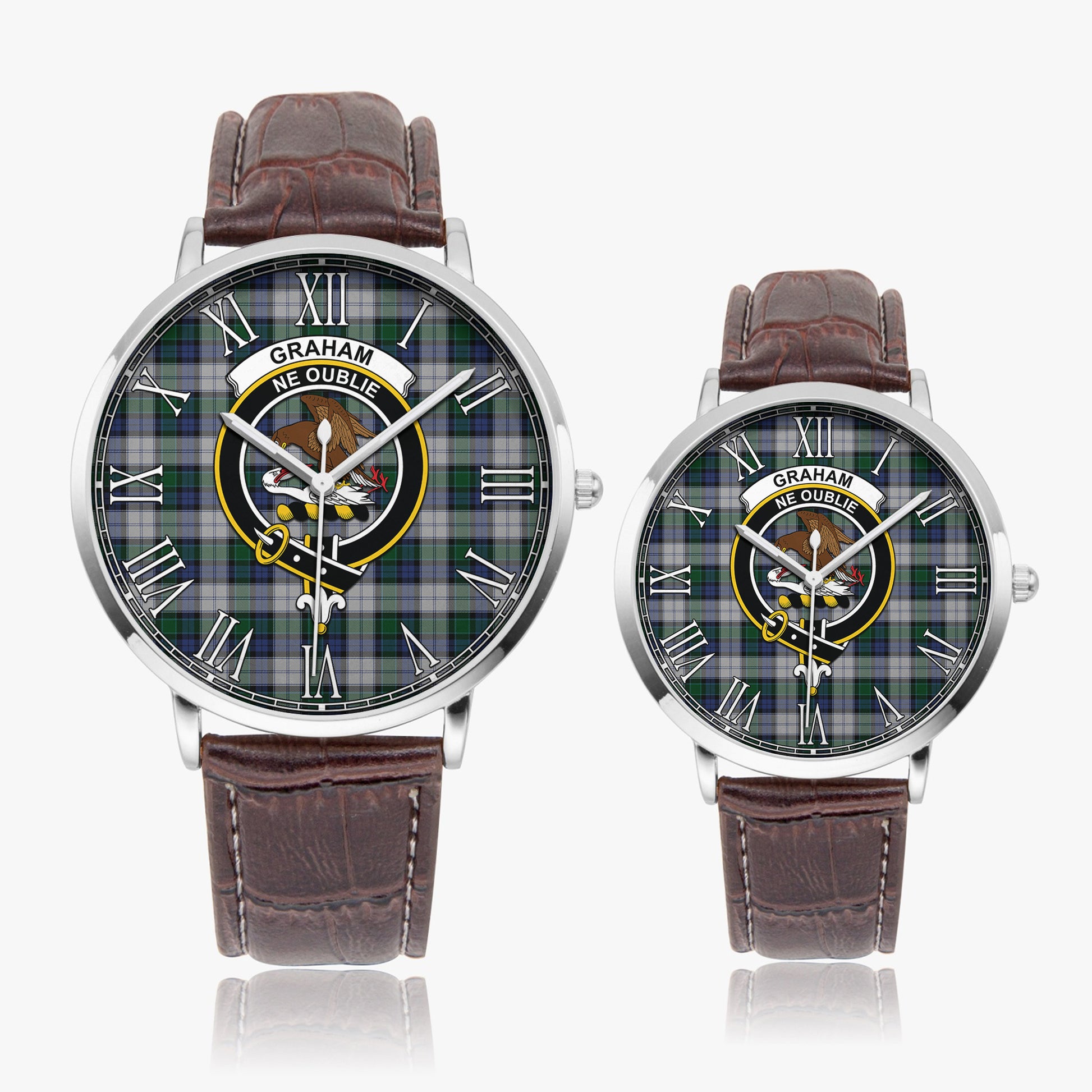 Graham Dress Tartan Family Crest Leather Strap Quartz Watch - Tartanvibesclothing