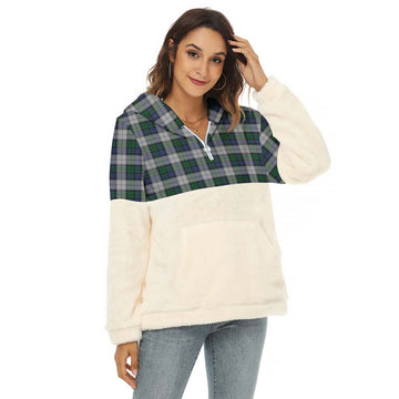 Graham Dress Tartan Women's Borg Fleece Hoodie With Half Zip