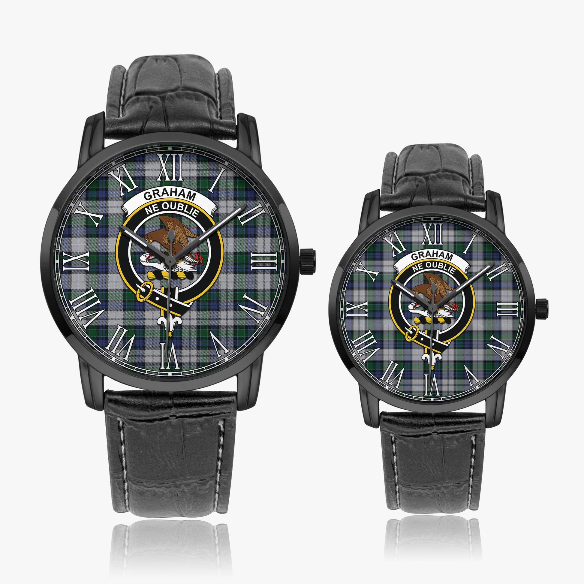 Graham Dress Tartan Family Crest Leather Strap Quartz Watch - Tartanvibesclothing