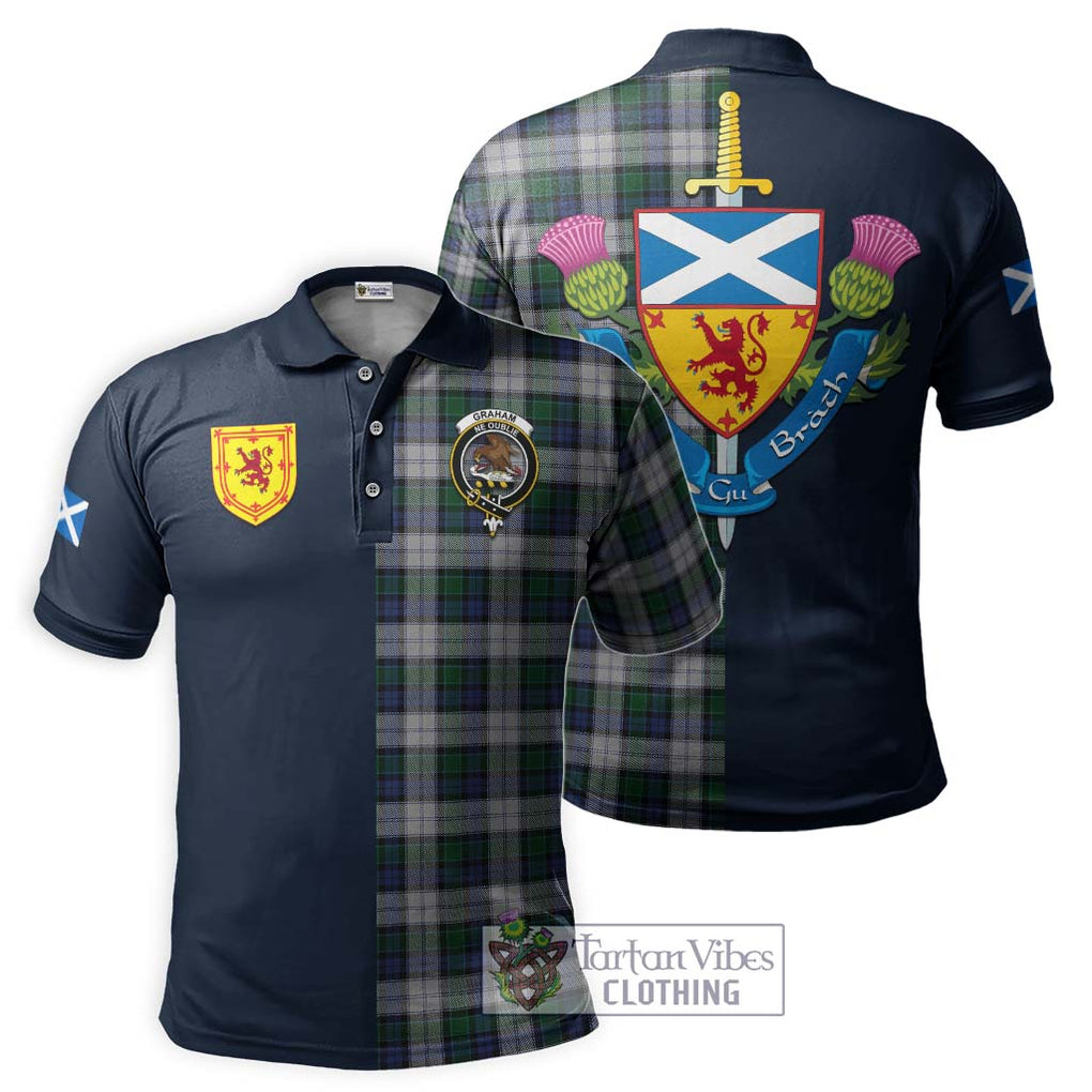 Tartan Vibes Clothing Graham Dress Tartan Polo Shirt with Scottish Lion Royal Arm Half Style