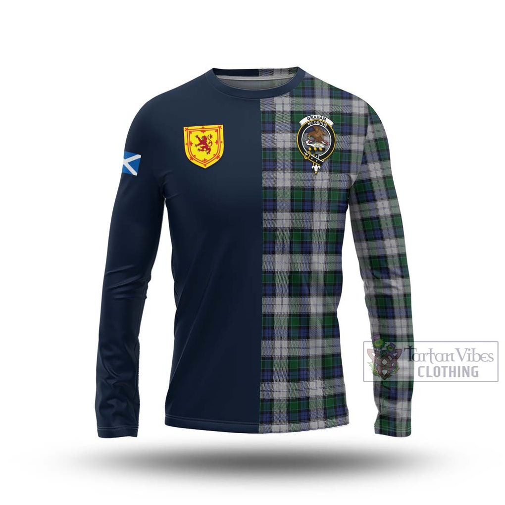 Tartan Vibes Clothing Graham Dress Tartan Long Sleeve T-Shirt with Scottish Lion Royal Arm Half Style