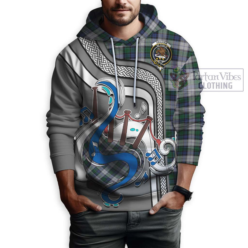 Graham Dress Tartan Hoodie with Epic Bagpipe Style Zip Hoodie - Tartanvibesclothing Shop