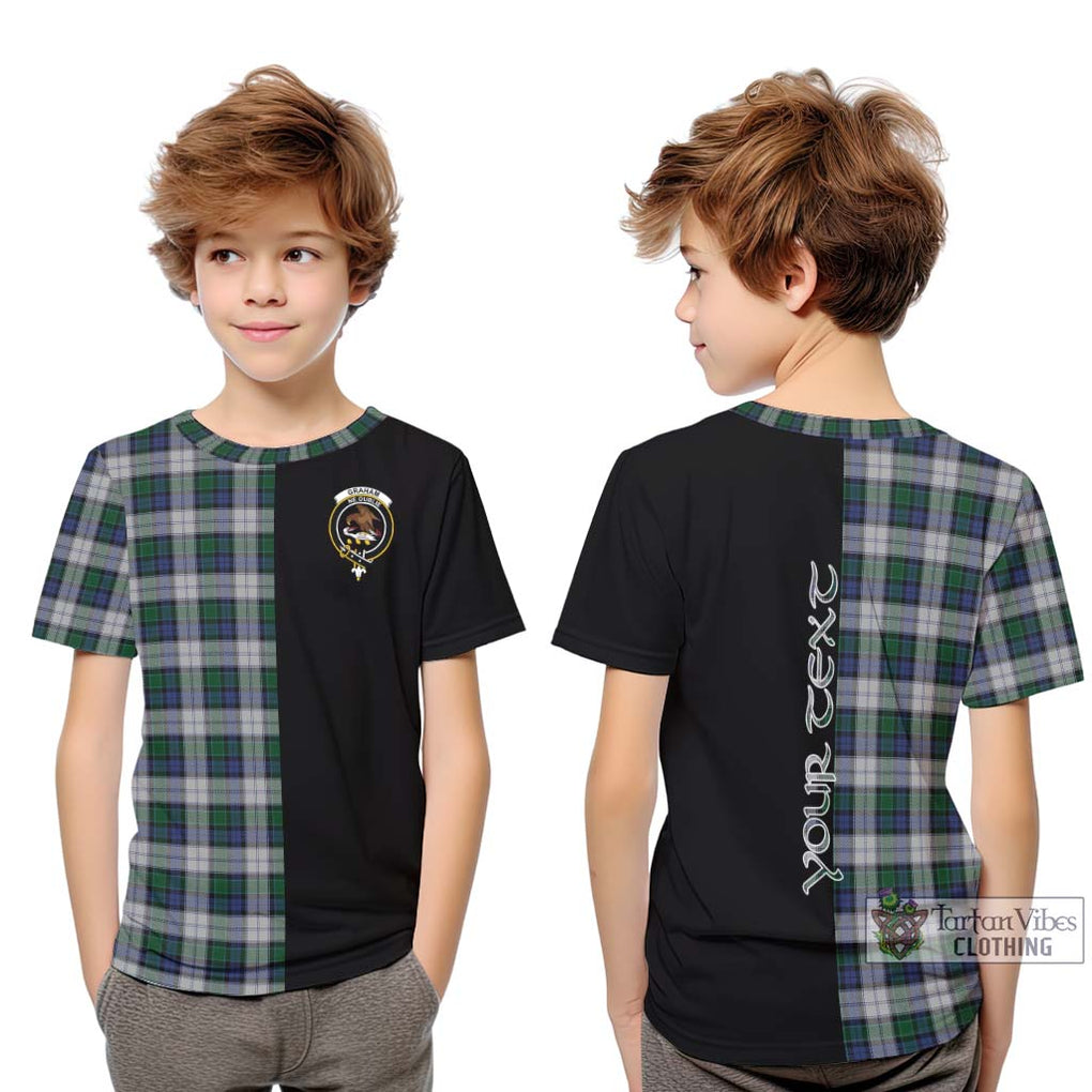 Graham Dress Tartan Kid T-Shirt with Family Crest and Half Of Me Style Youth XL Size14 - Tartanvibesclothing Shop