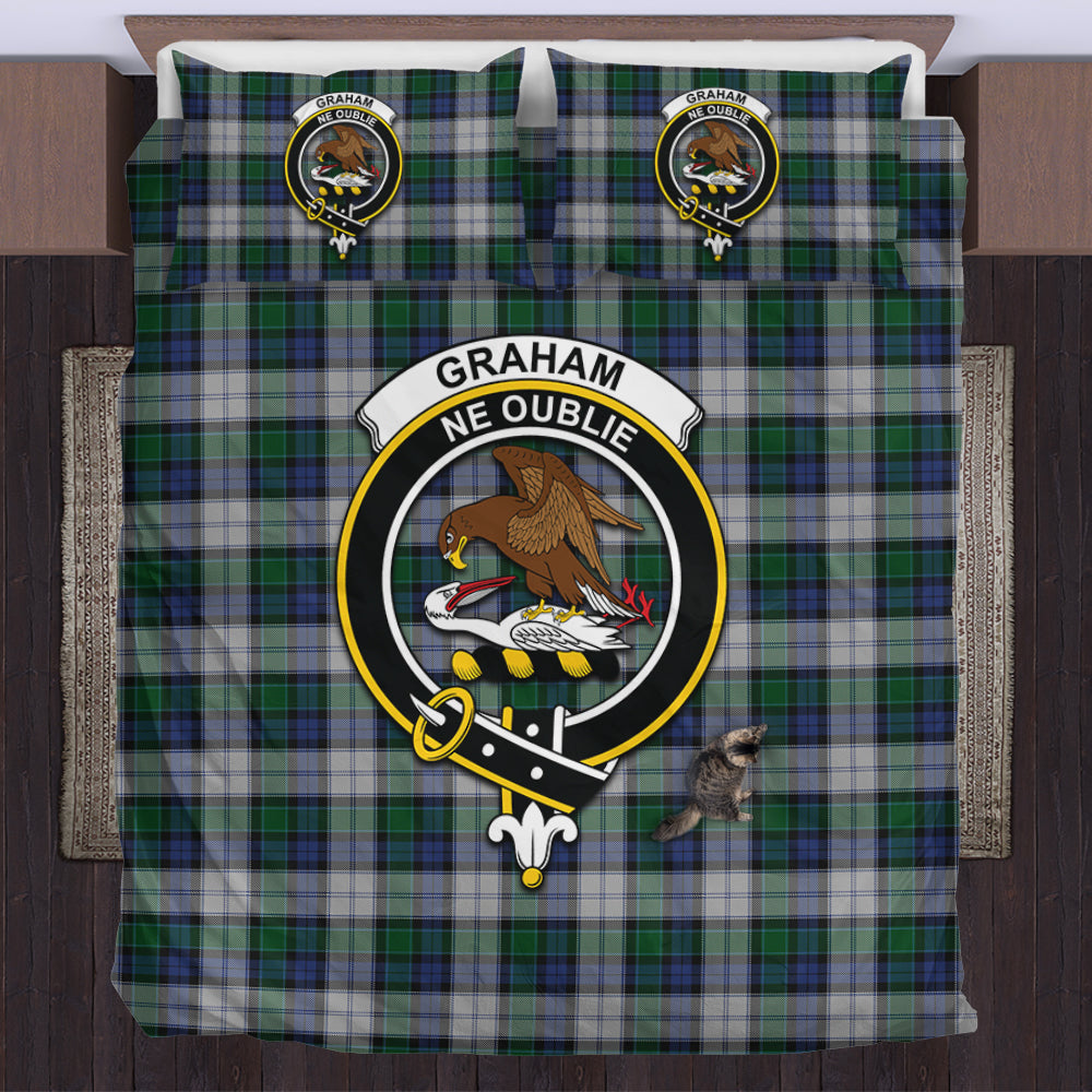 Graham Dress Tartan Bedding Set with Family Crest US Bedding Set - Tartan Vibes Clothing