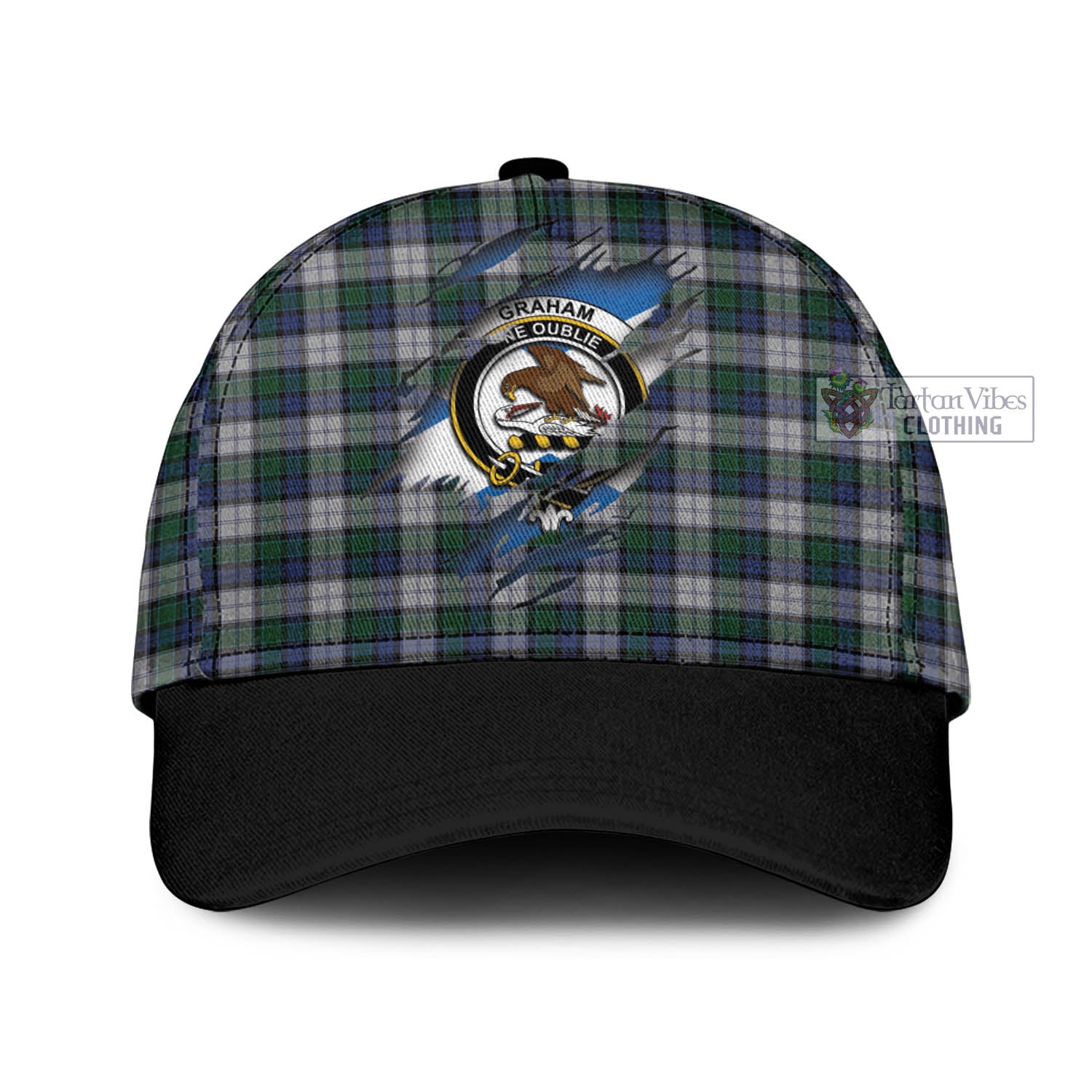 Tartan Vibes Clothing Graham Dress Tartan Classic Cap with Family Crest In Me Style