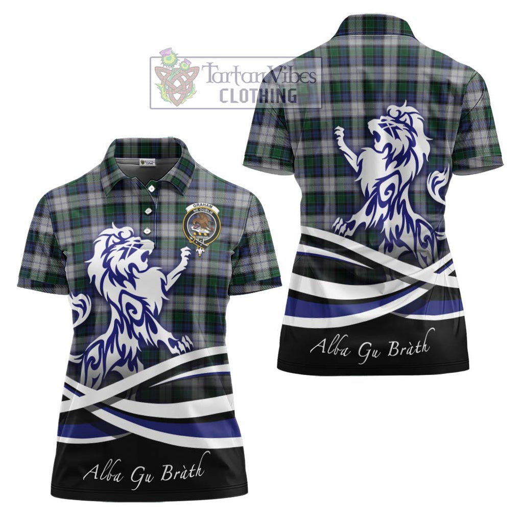 Graham Dress Tartan Women's Polo Shirt with Alba Gu Brath Regal Lion Emblem Women - Tartanvibesclothing Shop