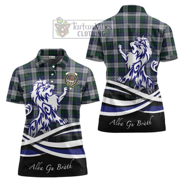 Graham Dress Tartan Women's Polo Shirt with Alba Gu Brath Regal Lion Emblem