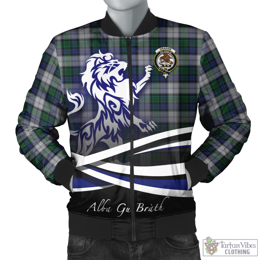 Tartan Vibes Clothing Graham Dress Tartan Bomber Jacket with Alba Gu Brath Regal Lion Emblem