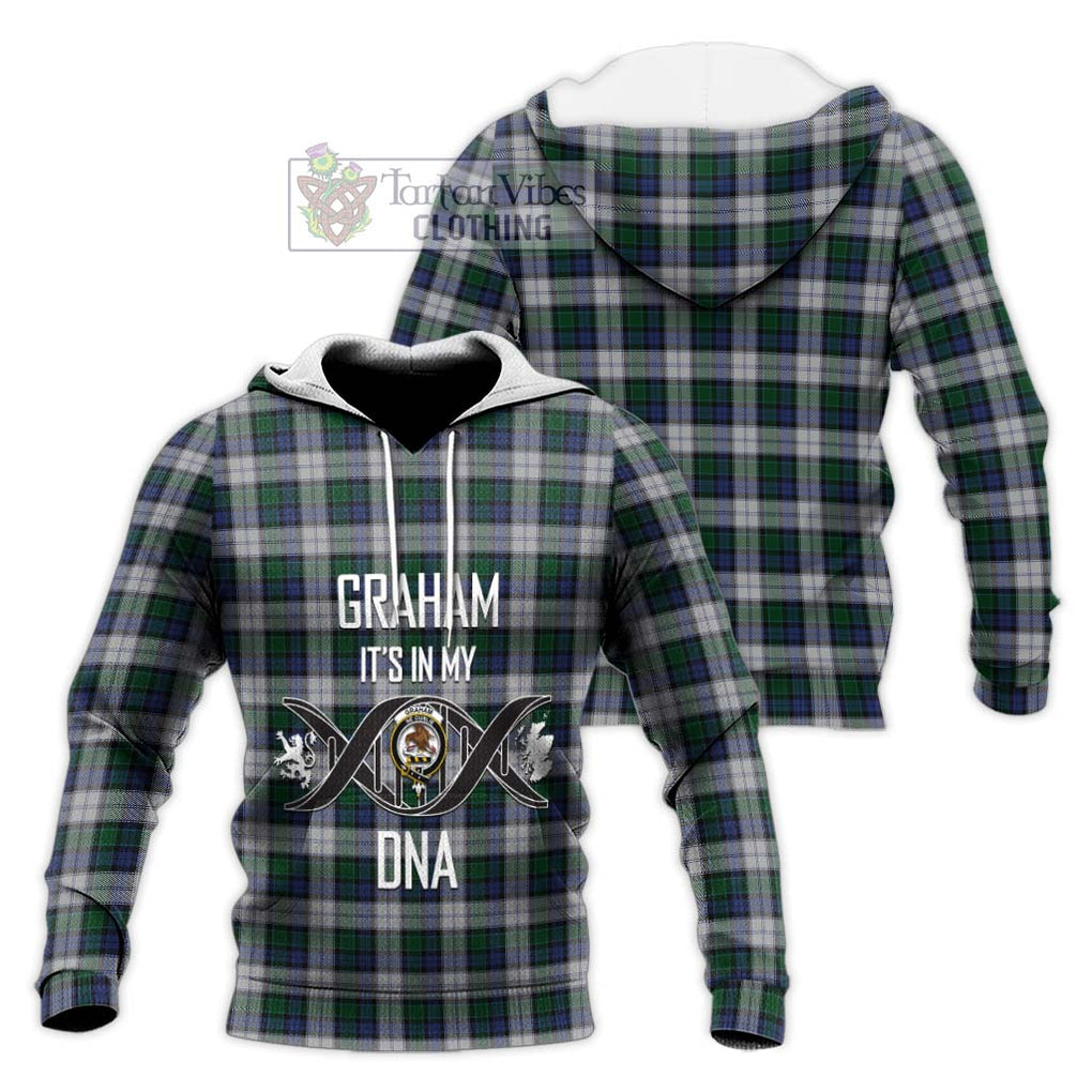 Graham Dress Tartan Knitted Hoodie with Family Crest DNA In Me Style Unisex Knitted Pullover Hoodie - Tartanvibesclothing Shop